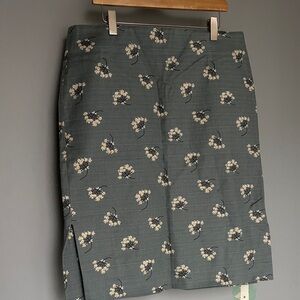 LOFT Floral Pencil Skirt - Dark Gray